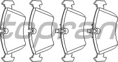 Комплект тормозных колодок, дисковый тормоз TOPRAN купить