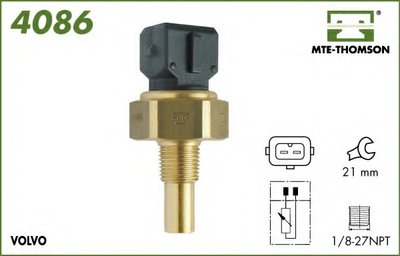 Датчик, температура охлаждающей жидкости; Датчик, температура охлаждающей жидкости; Датчик, температура охлаждающей жидкости MTE-THOMSON купить
