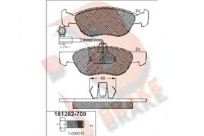 Комплект тормозных колодок, дисковый тормоз R BRAKE купить