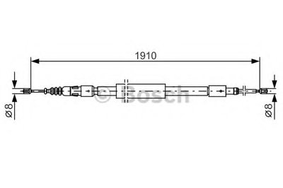 Трос ручника (задний) Citroen C3 09- (1910/1110mm)