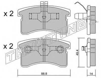 Комплект тормозных колодок, дисковый тормоз TRUSTING купить
