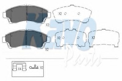 Комплект тормозных колодок, дисковый тормоз KAVO PARTS купить