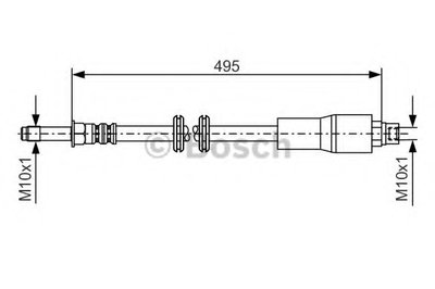 Шланг тормозной (передний) MB Sprinter (B904)/Vito (W638) 96-06 (495mm)