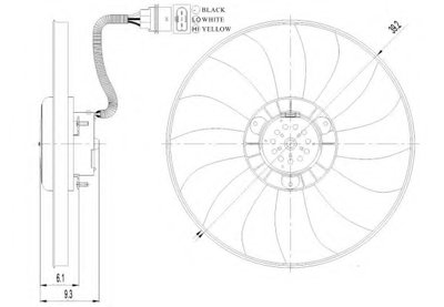 Вентилятор радиатора (электрический) Skoda Roomster/Fabia 03-10