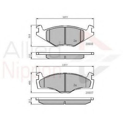 Комплект тормозных колодок, дисковый тормоз ANL Braking COMLINE купить