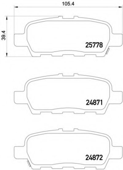 Колодки тормозные (задние) Nissan Juke/Leaf 10-/X-Trail 13- (Akebono)