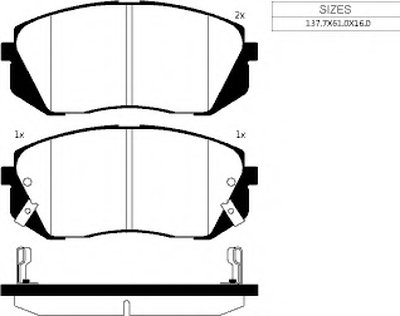 Комплект тормозных колодок, дисковый тормоз Front brake pads for HYUNDAI/KIA GOODWILL купить