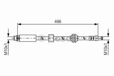 Шланг тормозной (передний) BMW 5 (E60) 06-10 (L=496mm) M57/N53