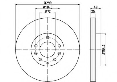 Диск тормозной (передний) Mazda 6 07-13 (299x25) PRO