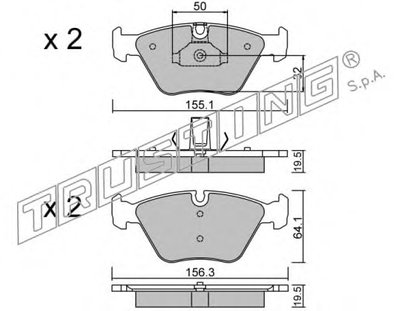 Комплект тормозных колодок, дисковый тормоз TRUSTING купить
