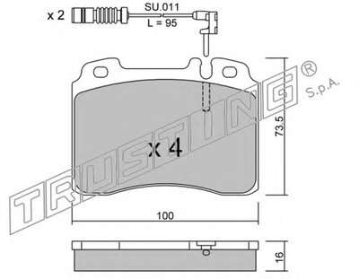 Комплект тормозных колодок, дисковый тормоз TRUSTING купить