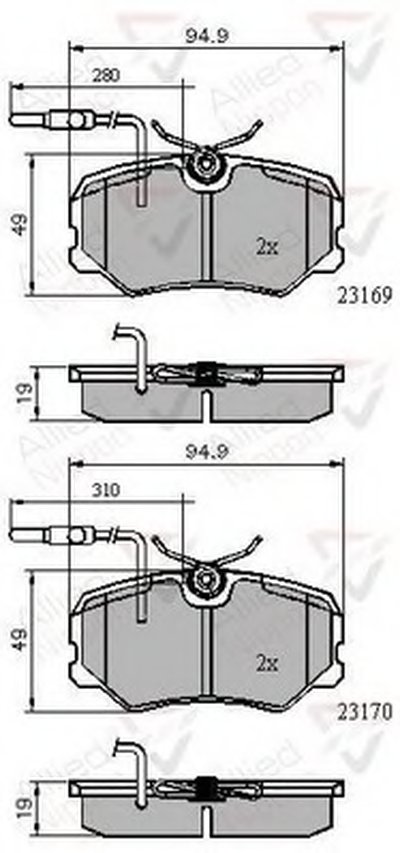 Комплект тормозных колодок, дисковый тормоз ANL Braking COMLINE купить