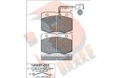 Комплект тормозных колодок, дисковый тормоз R BRAKE купить