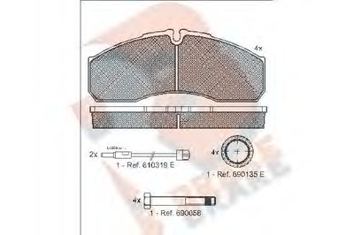 Комплект тормозных колодок, дисковый тормоз R BRAKE купить