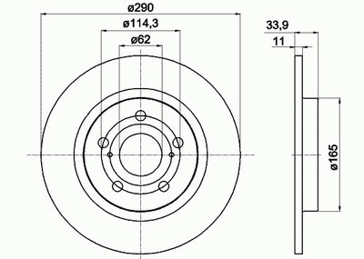 Диск тормозной (задний) Toyota Avensis 1.6-2.2 08-18 (290x11)