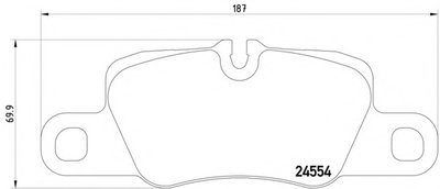 Колодки тормозные (задние) Porsche Panamera 09- (Brembo)