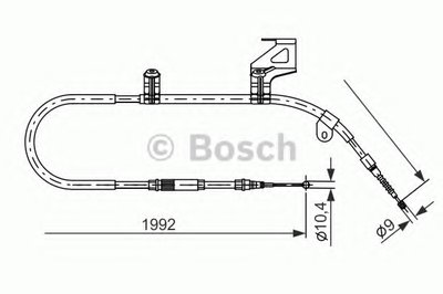 Трос ручника (задний) (R) Skoda Superb I 01-08 (1992mm)