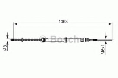 Трос ручника (задний) (L) Fiat Scudo/Peugeot Expert -06 (бараб. торм.) (1063/770mm)
