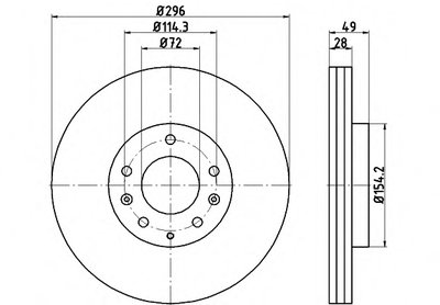 Диск тормозной (передний) Mazda CX-7 06-14 (296x28) PRO