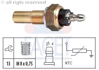 Датчик, температура охлаждающей жидкости; Датчик, температура охлаждающей жидкости; Датчик, температура охлаждающей жидкости FACET купить