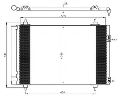 Радиатор кондиционера Citroen Berlingo 1.6HDI 05-