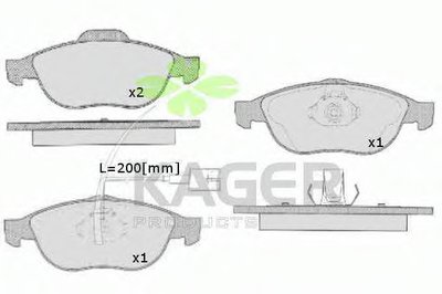 Комплект тормозных колодок, дисковый тормоз KAGER купить