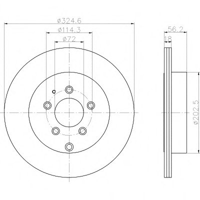 Диск тормозной (задний) Mazda CX-7 09-/CX-9 06- (325x18) PRO