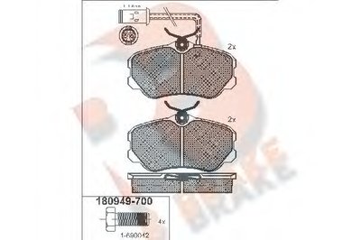 Комплект тормозных колодок, дисковый тормоз R BRAKE купить