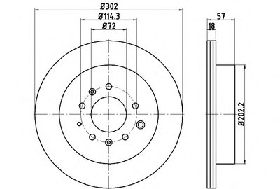Диск тормозной (задний) Mazda CX-7 06-14 (302x18) PRO