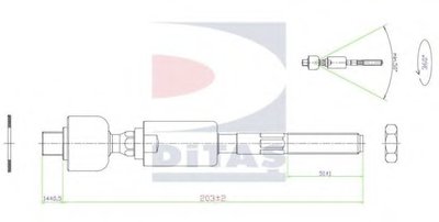 Осевой шарнир, рулевая тяга DITAS купить