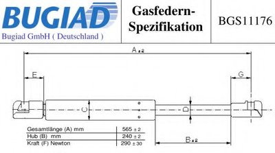 Газовая пружина, капот BUGIAD купить