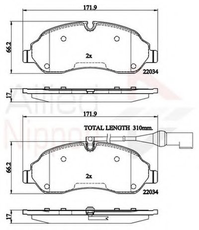 Комплект тормозных колодок, дисковый тормоз ANL Braking COMLINE купить