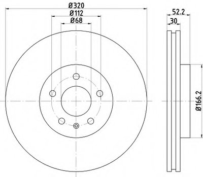 Диск тормозной (передний) Audi A4/A5/Q5 07-17 (320x30) PRO+