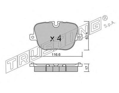 Комплект тормозных колодок, дисковый тормоз TRUSTING купить