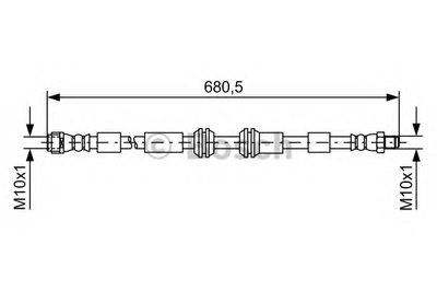 Шланг тормозной (передний) MB GL-class (X166)/M-class (W166) 11- (L=655mm)