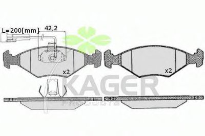 Комплект тормозных колодок, дисковый тормоз KAGER купить