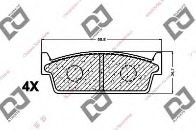 Комплект тормозных колодок, дисковый тормоз DJ PARTS купить