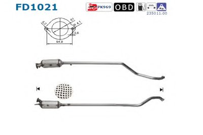Сажевый / частичный фильтр, система выхлопа ОГ AS купить