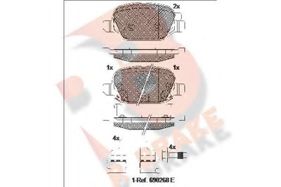 Комплект тормозных колодок, дисковый тормоз R BRAKE купить