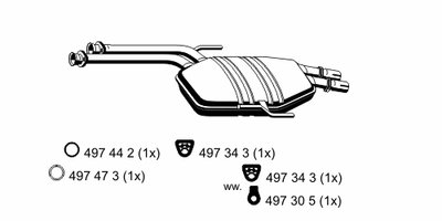 Средний глушитель выхлопных газов ERNST купить