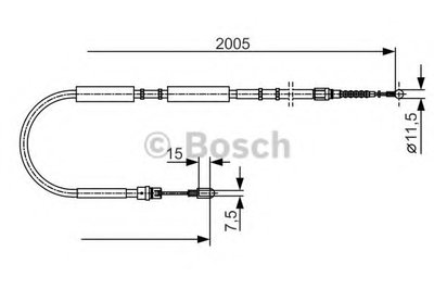 Трос ручника (задний) (R) Audi A4 00-09 (2005/1843mm)