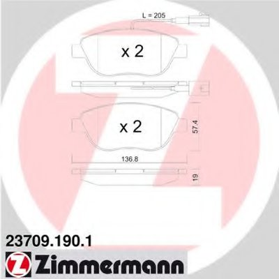 Комплект тормозных колодок, дисковый тормоз ZIMMERMANN купить