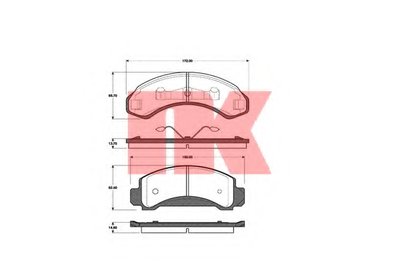 Комплект тормозных колодок, дисковый тормоз NK купить