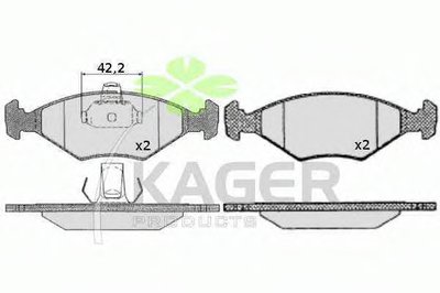 Комплект тормозных колодок, дисковый тормоз KAGER купить