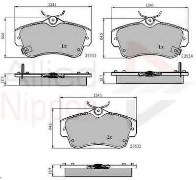 Комплект тормозных колодок, дисковый тормоз ANL Braking COMLINE купить