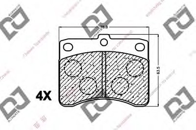 Комплект тормозных колодок, дисковый тормоз DJ PARTS купить