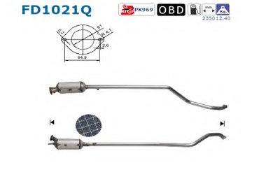 Сажевый / частичный фильтр, система выхлопа ОГ AS купить