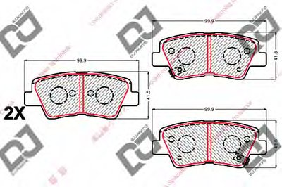 Комплект тормозных колодок, дисковый тормоз DJ PARTS купить