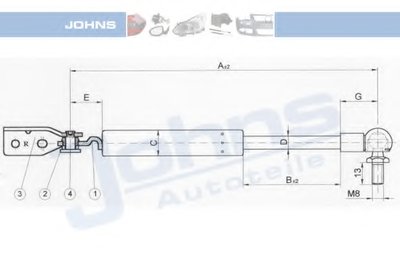 Газовая пружина, крышка багажник JOHNS купить