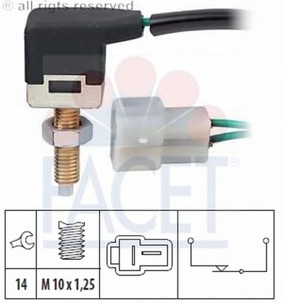 Выключатель фонаря сигнала торможения; Выключатель, привод сцепления (Tempomat) FACET купить